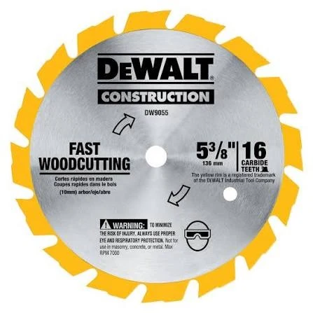 DEWALT DW9055 Диск по дереву Ø135мм (ЦО 10мм, 16 зубов) для циркулярной пилы