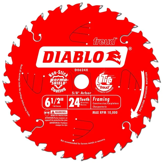 DIABLO D0624 Диск по дереву Ø165мм (ЦО 15,9мм (5/8), 24 зуба) для циркулярной пилы