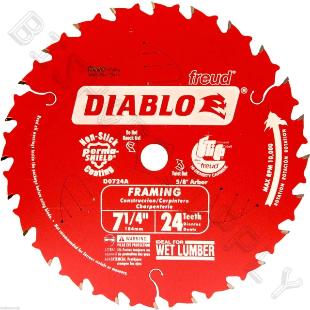 DIABLO D0724A Диск по дереву Ø185мм (ЦО 15,9мм (5/8), 24 зуба) для циркулярной пилы
