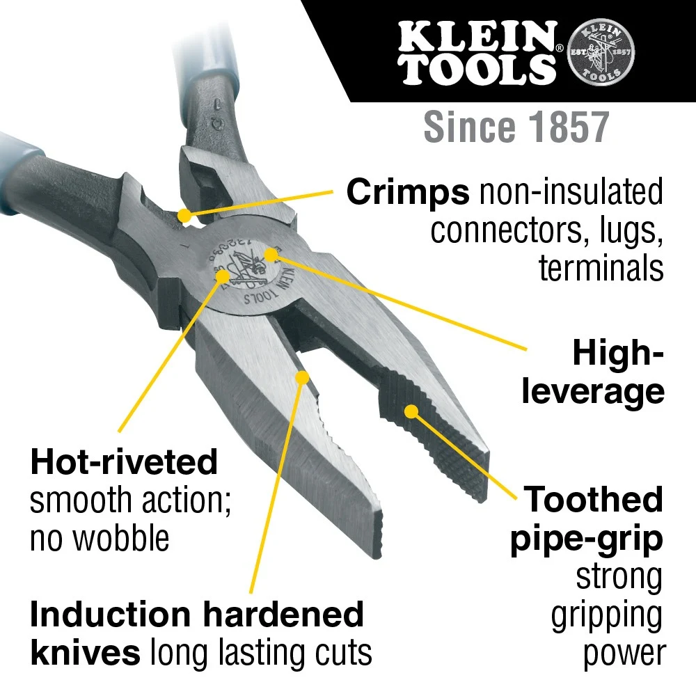 KLEIN TOOLS 12098 универсальные комбинированные пассатижи 220 мм