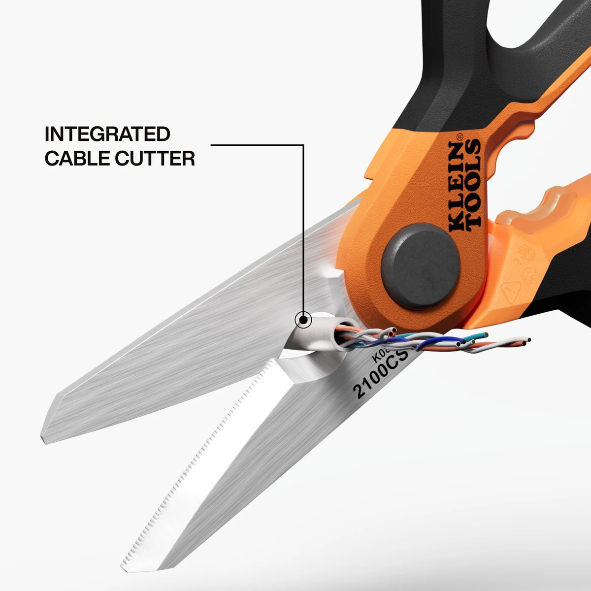 KLEIN TOOLS 2100CS ножницы электрика для кабеля и снятия оболочки, 180 мм