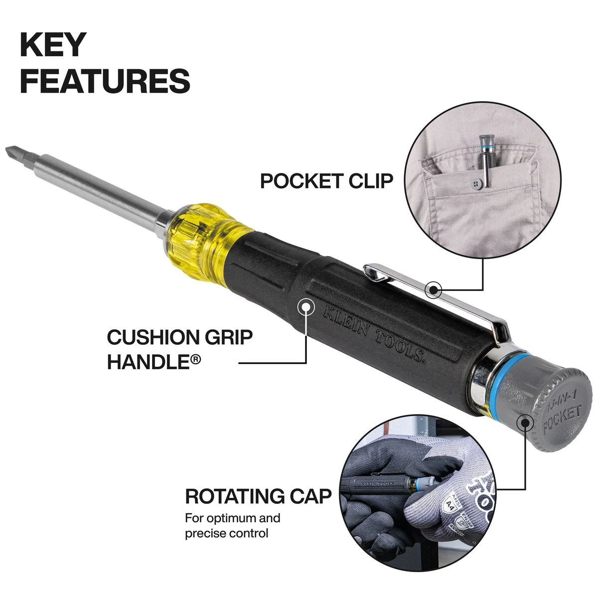 KLEIN TOOLS 32611P карманная прецизионная отвертка 13-в-1