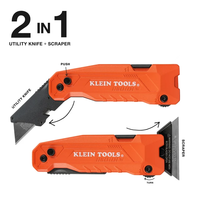 KLEIN TOOLS 44306 складной универсальный нож-скребок FLICKBLADE 2-в-1