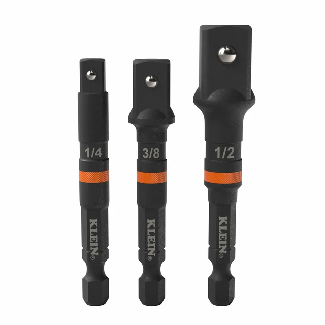 KLEIN TOOLS 65030A набор ударных адаптеров 1/4", 3/8", 1/2"