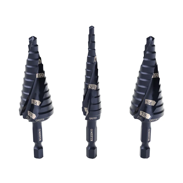 KLEIN TOOLS QRST2S Набор ступенчатых свёрл по металлу, 3 шт