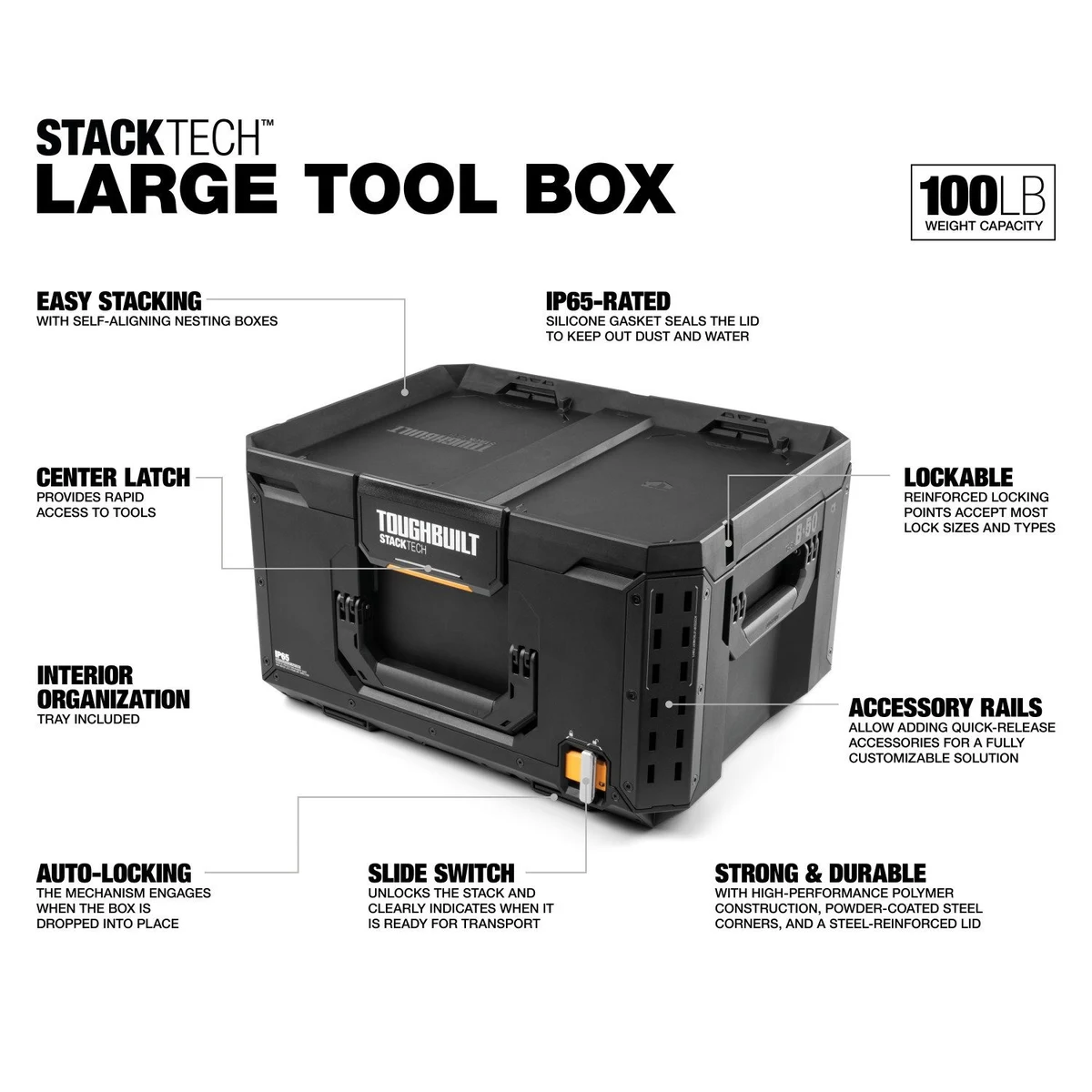 TOUGHBUILT TB-B1-B-50 Большой ящик для инструмента STACKTECH